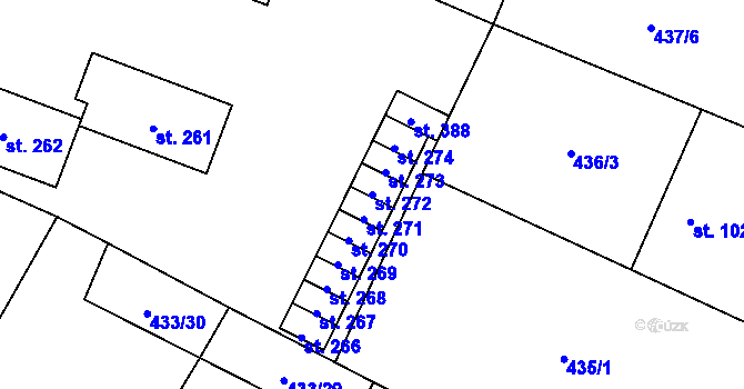 Parcela st. 272 v KÚ Křešice u Litoměřic, Katastrální mapa