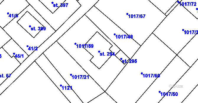 Parcela st. 294 v KÚ Křešice u Litoměřic, Katastrální mapa