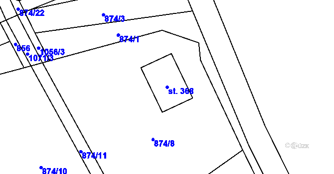 Parcela st. 368 v KÚ Křešice u Litoměřic, Katastrální mapa