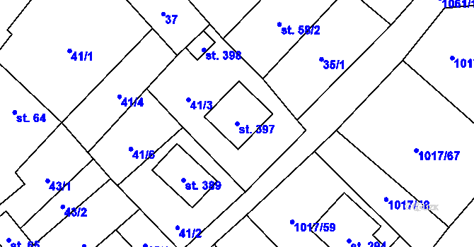 Parcela st. 397 v KÚ Křešice u Litoměřic, Katastrální mapa