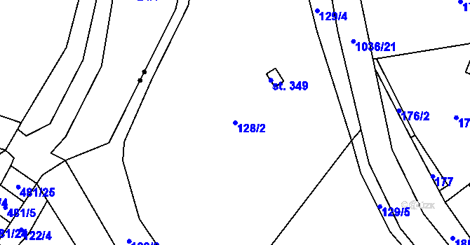 Parcela st. 128/2 v KÚ Křešice u Litoměřic, Katastrální mapa
