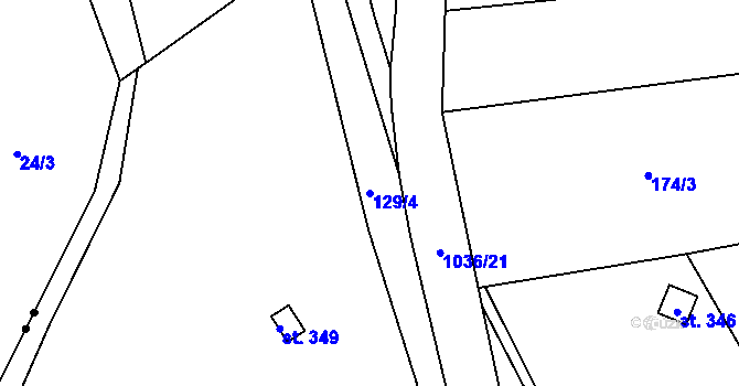 Parcela st. 129/4 v KÚ Křešice u Litoměřic, Katastrální mapa