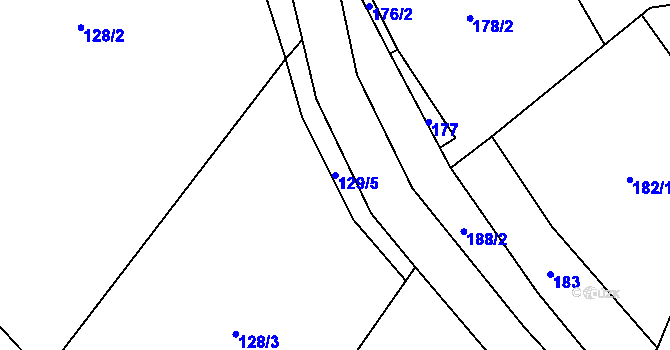 Parcela st. 129/5 v KÚ Křešice u Litoměřic, Katastrální mapa