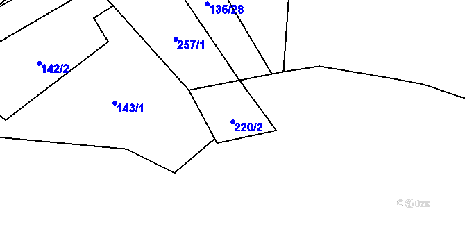 Parcela st. 220/2 v KÚ Křešice u Litoměřic, Katastrální mapa