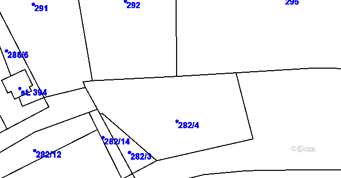 Parcela st. 281 v KÚ Křešice u Litoměřic, Katastrální mapa