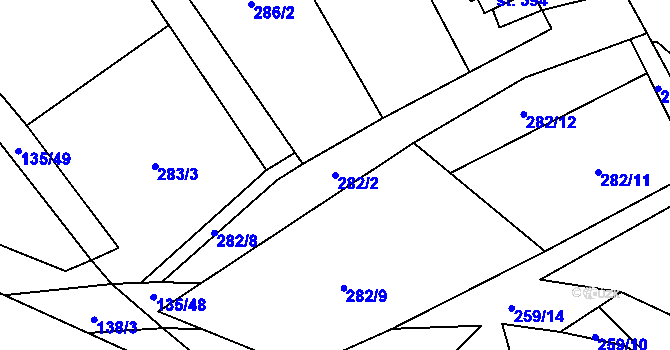 Parcela st. 282/2 v KÚ Křešice u Litoměřic, Katastrální mapa