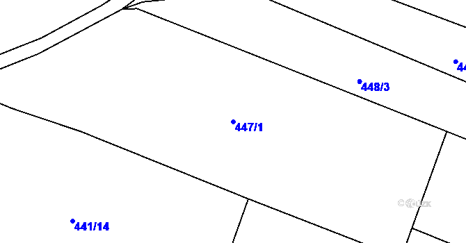 Parcela st. 447/1 v KÚ Křešice u Litoměřic, Katastrální mapa