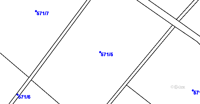 Parcela st. 571/5 v KÚ Křešice u Litoměřic, Katastrální mapa