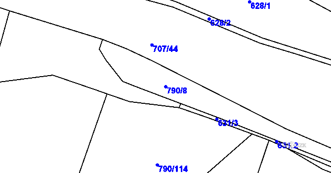 Parcela st. 790/8 v KÚ Křešice u Litoměřic, Katastrální mapa