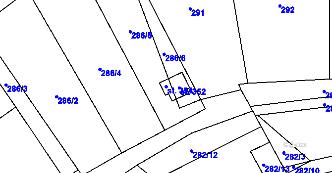 Parcela st. 394 v KÚ Křešice u Litoměřic, Katastrální mapa