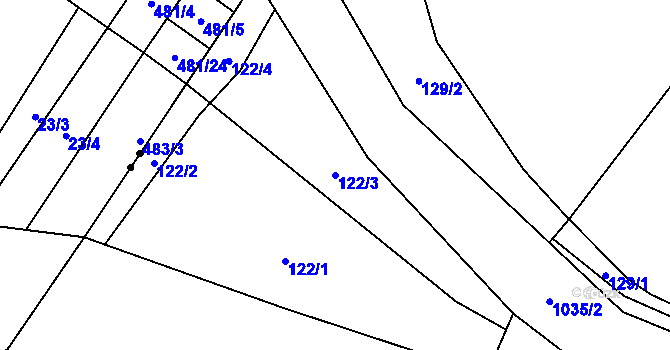 Parcela st. 122/3 v KÚ Křešice u Litoměřic, Katastrální mapa