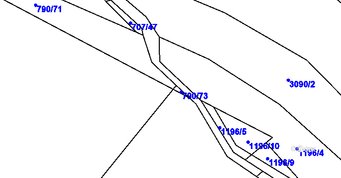 Parcela st. 790/75 v KÚ Křešice u Litoměřic, Katastrální mapa