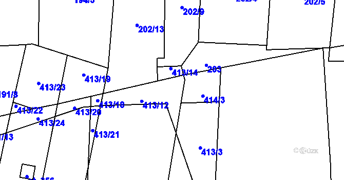 Parcela st. 413/15 v KÚ Křešice u Litoměřic, Katastrální mapa