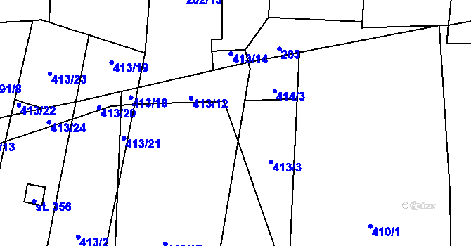 Parcela st. 413/16 v KÚ Křešice u Litoměřic, Katastrální mapa