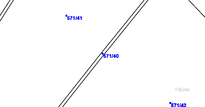 Parcela st. 571/40 v KÚ Křešice u Litoměřic, Katastrální mapa