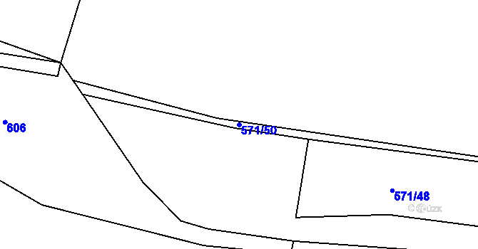 Parcela st. 571/50 v KÚ Křešice u Litoměřic, Katastrální mapa