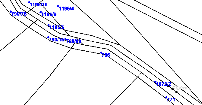 Parcela st. 766 v KÚ Křešice u Litoměřic, Katastrální mapa