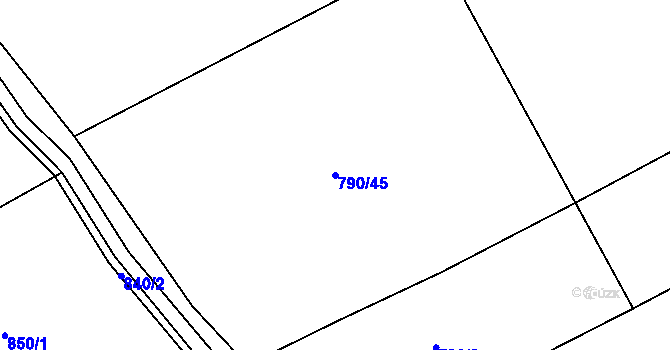 Parcela st. 790/45 v KÚ Křešice u Litoměřic, Katastrální mapa