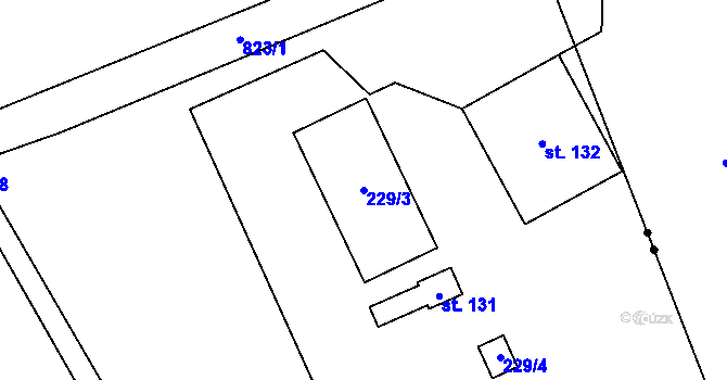 Parcela st. 229/3 v KÚ Nučnice, Katastrální mapa