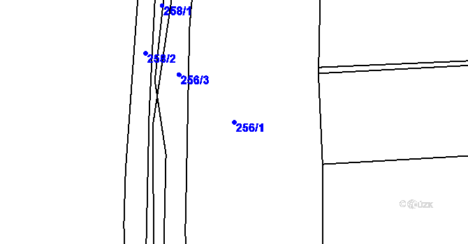 Parcela st. 256/1 v KÚ Nučnice, Katastrální mapa