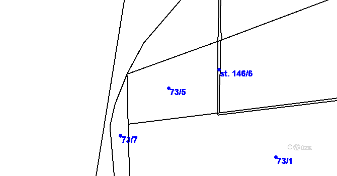 Parcela st. 73/5 v KÚ Nučnice, Katastrální mapa