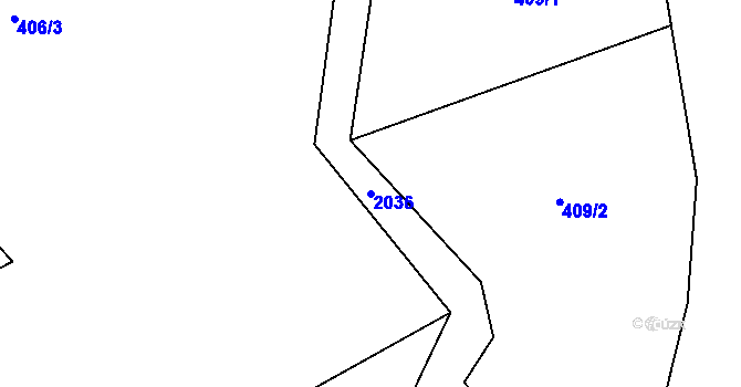 Parcela st. 2036 v KÚ Kramolín u Křešína, Katastrální mapa