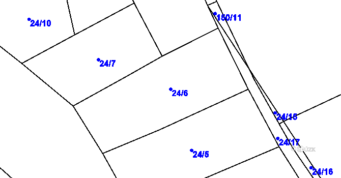Parcela st. 24/6 v KÚ Kramolín u Křešína, Katastrální mapa