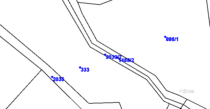 Parcela st. 2039/2 v KÚ Kramolín u Křešína, Katastrální mapa