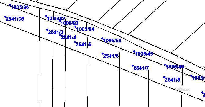 Parcela st. 2541/6 v KÚ Křešín u Pacova, Katastrální mapa