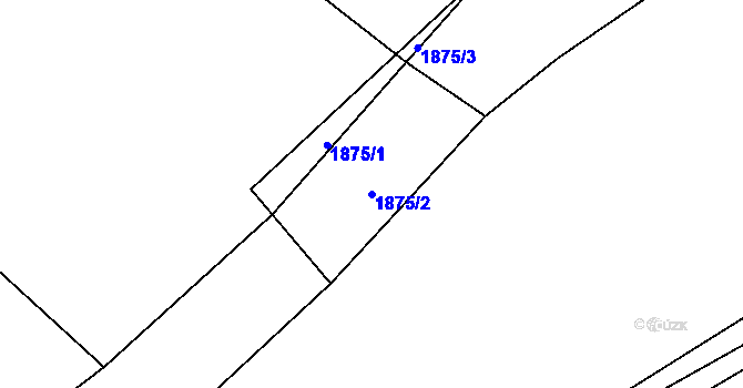 Parcela st. 1875/2 v KÚ Křešín u Pacova, Katastrální mapa