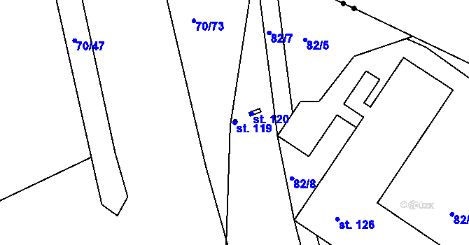 Parcela st. 119 v KÚ Křičeň, Katastrální mapa
