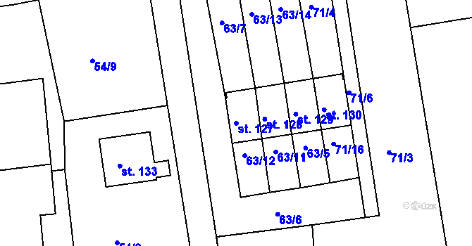 Parcela st. 127 v KÚ Křičeň, Katastrální mapa