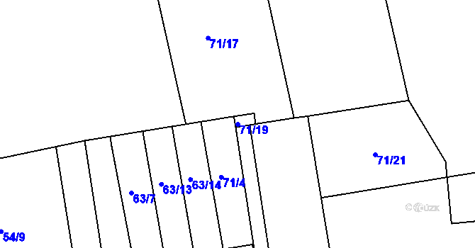 Parcela st. 71/19 v KÚ Křičeň, Katastrální mapa