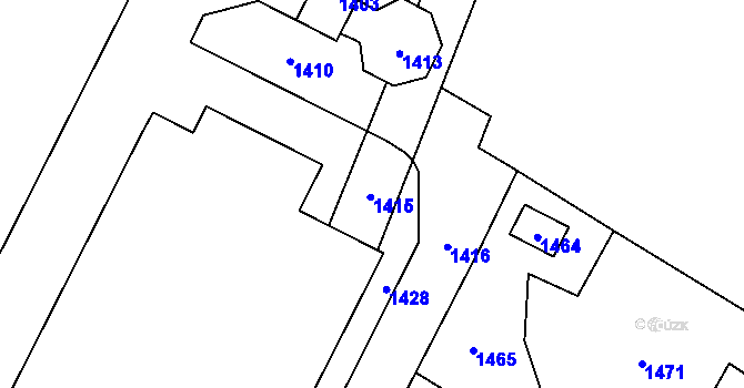Parcela st. 653/15 v KÚ Křimice, Katastrální mapa