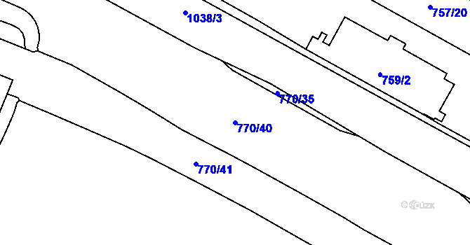 Parcela st. 770/40 v KÚ Křimice, Katastrální mapa
