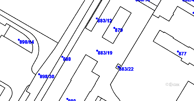 Parcela st. 883/19 v KÚ Křimice, Katastrální mapa