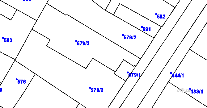 Parcela st. 579/4 v KÚ Křimice, Katastrální mapa