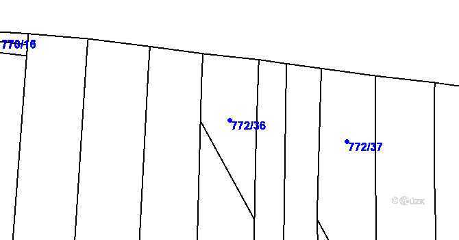 Parcela st. 772/36 v KÚ Křimice, Katastrální mapa