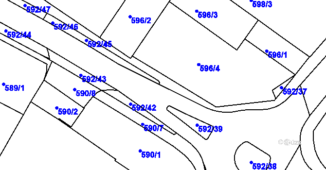 Parcela st. 592/41 v KÚ Křimice, Katastrální mapa