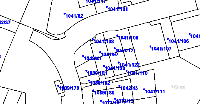 Parcela st. 1041/97 v KÚ Křimice, Katastrální mapa