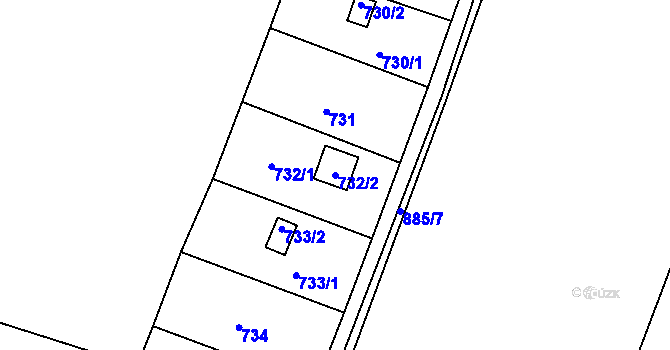Parcela st. 732/2 v KÚ Křimice, Katastrální mapa