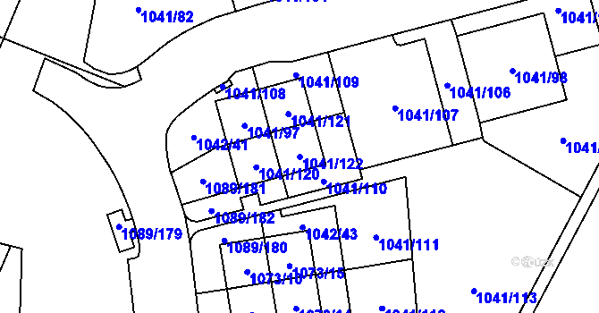 Parcela st. 1041/122 v KÚ Křimice, Katastrální mapa