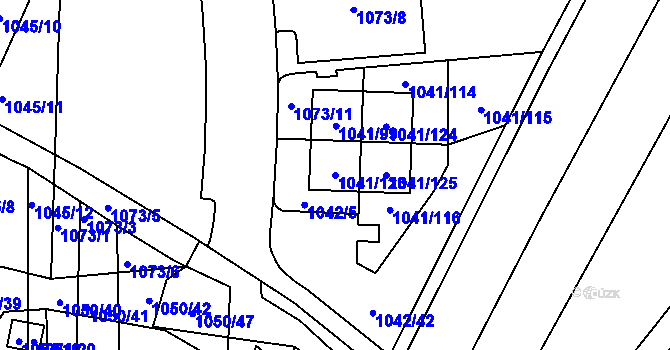 Parcela st. 1041/123 v KÚ Křimice, Katastrální mapa