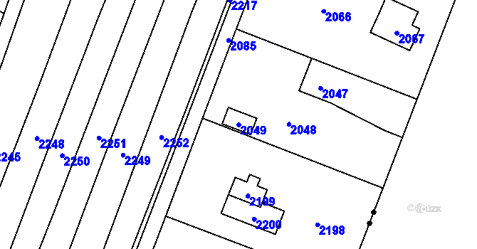 Parcela st. 2049 v KÚ Křimice, Katastrální mapa