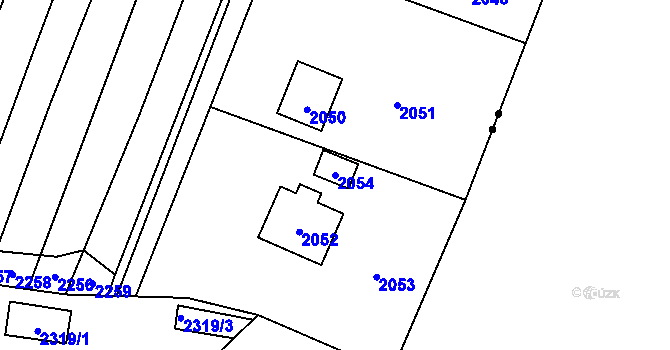 Parcela st. 2054 v KÚ Křimice, Katastrální mapa