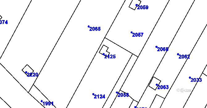 Parcela st. 2125 v KÚ Křimice, Katastrální mapa