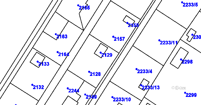 Parcela st. 2129 v KÚ Křimice, Katastrální mapa