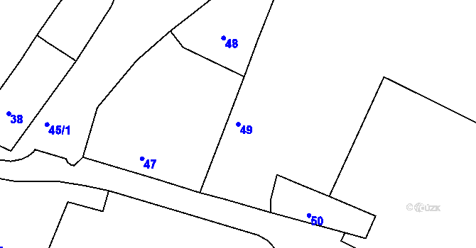 Parcela st. 49 v KÚ Křimice, Katastrální mapa