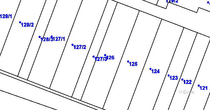 Parcela st. 126 v KÚ Křimice, Katastrální mapa