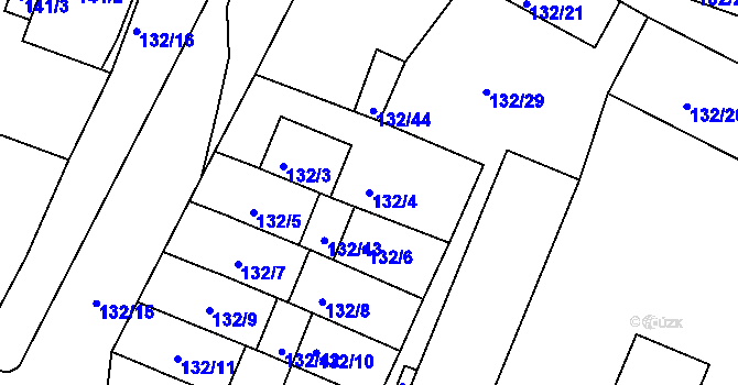 Parcela st. 132/4 v KÚ Křimice, Katastrální mapa